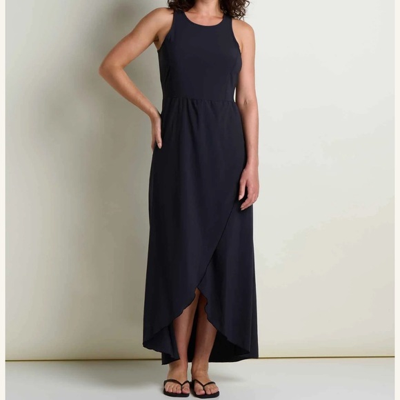 Toad&Co Dresses & Skirts - Toad & Co Sunkissed Maxi Dress Black Small Crew Neck Tank A Line Full Length